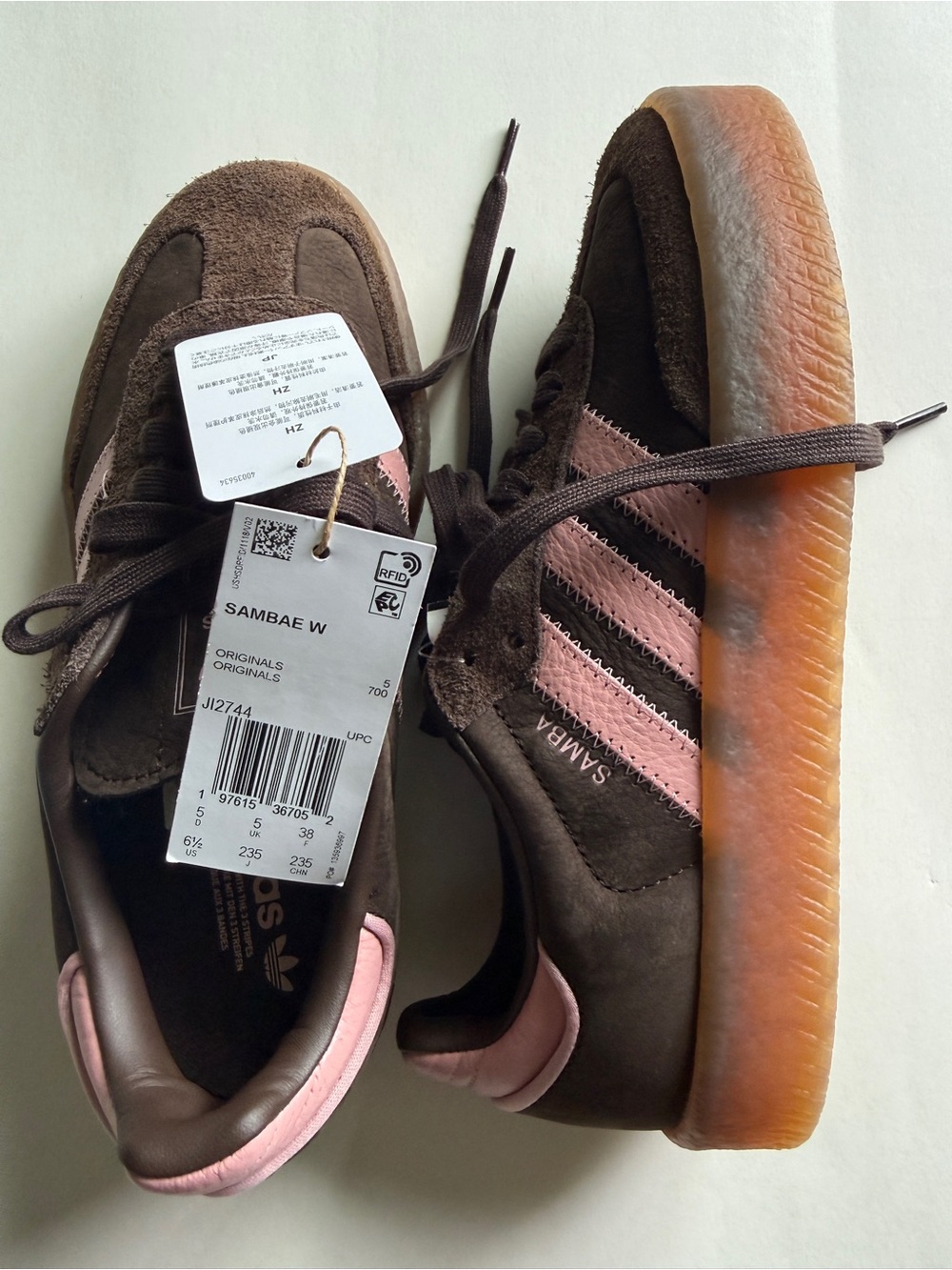 adidas Originals [6.5] Women’s Sambae Sneakers Brown/Mauve JI2744